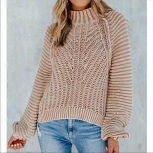 Free People Sweetheart Knit Turtleneck Sweater